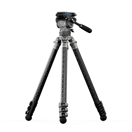Tilta Cine Fluid Head with 4-Section Carbon Fiber Tripod, 17.5 lbs Capacity Snow Camo