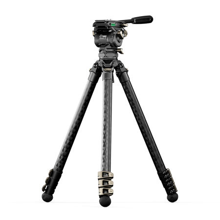 Tilta Cine Fluid Head with 4-Section Carbon Fiber Tripod, 17.5 lbs Capacity Space Gray