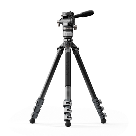 Tilta VT05 4-Section Carbon Fiber Travel Tripod with Video Fluid Head Space Gray