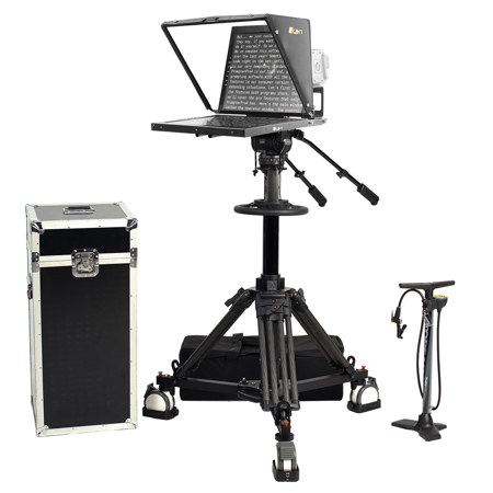 Ikan 19" HDMI Teleprompter with Pedestal and Dolly Turnkey