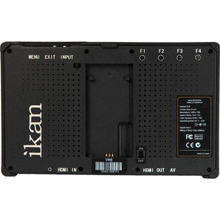 Ikan VH8 8" Camera Monitor with Panasonic G6 Series Battery Plate