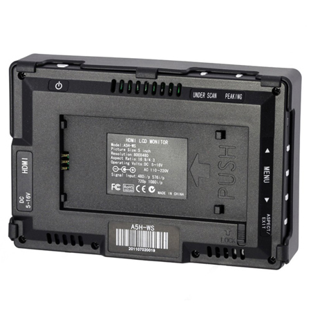 Ikan VL5-KIT-2 5" LED Field Monitor, Canon E6/Nikon EL15/Panasonic G6 Battery Pl