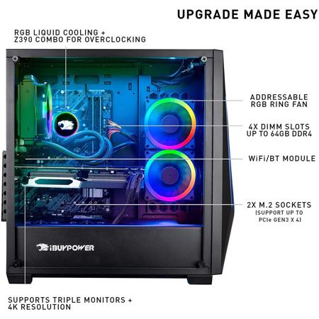 iBUYPOWER Trace Pro9240V2, i9-9900K, 16GB, 240GB SSD+1TB HDD, RTX2070 Super,W10H