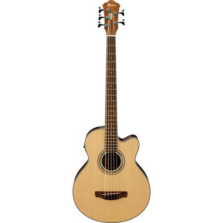 Used Ibanez AEB105E 5 String Semi Acoustic Guitar 22 Frets Mahogany Neck New Zealand Pine Fretboard High Gloss Natural AEB105ENT