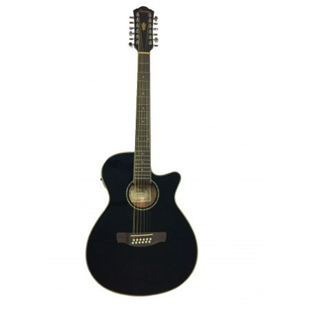 Ibanez AEG1812II 12-String Acoustic-Electric Guitar, Black High Gloss
