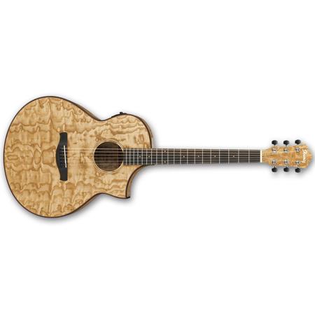 Ibanez Exotic Wood AEW40AS Acoustic Electric Guitar with Figured Ash Top 20 Frets Mahogany Neck Rosewood Fretboard Natural High Gloss