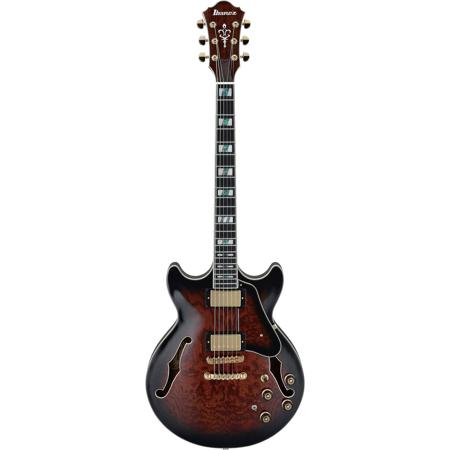 Ibanez Artstar AM153QA Electric Guitar with Case, Dark Brown Sunburst