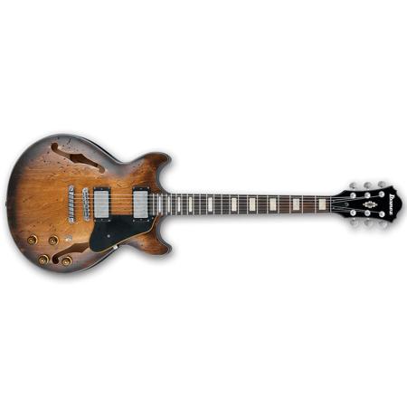 Ibanez AMV10A Hollow-Body Electric Guitar, Tobacco Burst Low Gloss