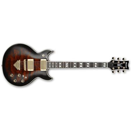 Ibanez AR325 Electric Guitar with Figured Bubinga Top, Dark Brown Sunburst