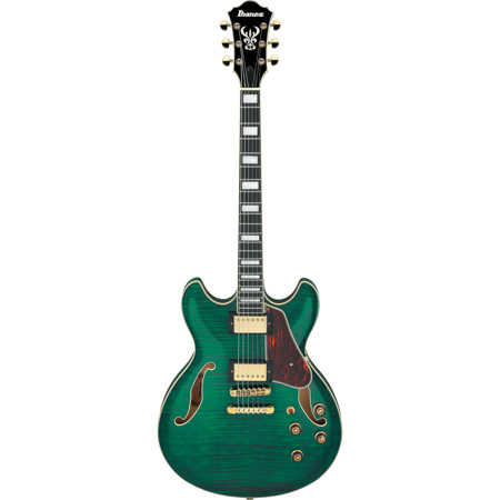 Ibanez AS Artcore Expressionist AS93FM Electric Guitar, Transparent Moss Green