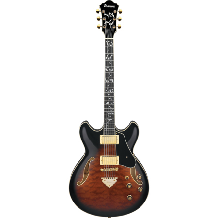 Ibanez AS Artcore Expressionist AS93QMSP Electric Guitar, Dark Brown Sunburst