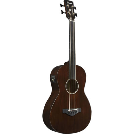 Ibanez AVNB1FE 4-String Fretless Semi-Acoustic Guitar, Brown Violin