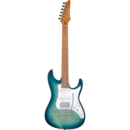 Ibanez AZ Standard Series AZ22S1F Electric Guitar, Transparent Turquoise Burst
