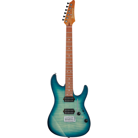 Ibanez AZ Standard Series AZ24S1F Electric Guitar, Transparent Turquoise Burst