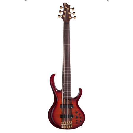 Ibanez BTB Premium BTB1906E Electric Bass Guitar, Brown Topaz Burst Low Gloss