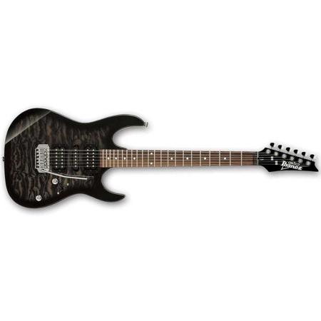 Ibanez GRX70QA ストラト キルテッドメイプル GIOシリーズ Ibanez GIO GRX70QA Electric Guitar, Transparent Black
