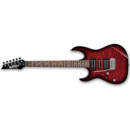 Ibanez GIO Series GRX70QAL Left Handed Electric Guitar, Transparent Red Burst