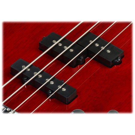 レッドエレキベース 4弦 ハムバッカー Ibanez Gio GSR200