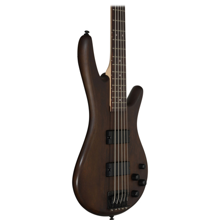 Ibanez GIO Series GSR205B Electric Bass Guitar, 5 String, 22 Frets, GSR5 Maple Neck, Rosewood Fretboard, Passive Pickup, Walnut Flat