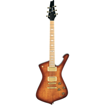 Ibanez Iceman Standard Series IC420MFM Electric Guitar, Caramel Burst Low Gloss