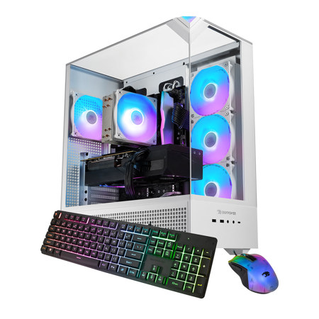 iBUYPOWER Element EWI7N56T02 Gaming Desktop Computer, Intel Core i7-14700F 2.1GHz, 16GB RAM, 1TB SSD, NVIDIA GeForce RTX 5060 Ti 8GB, Windows 11 Home, White