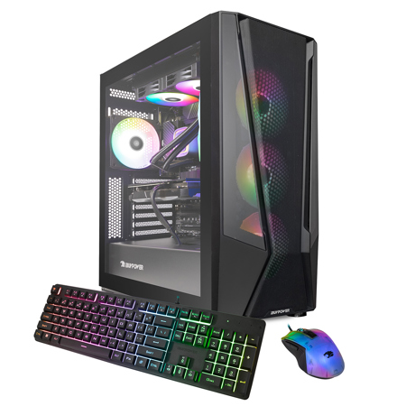 iBUYPOWER Trace Mesh TRACEMESHA7N46T01 Liquid Cooled Gaming Desktop Computer, AMD Ryzen 7 7700 3.8GHz, 16GB RAM, 1TB SSD, NVIDIA GeForce RTX 4060 Ti 8GB, Windows 11 Home, Black
