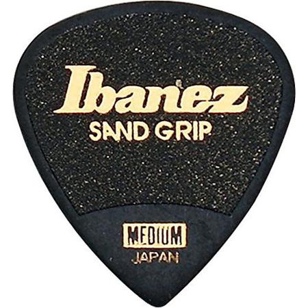 Ibanez 0.8mm Thickness Pick, Grip Wizard, Sand Grip, Medium, 6 Pack, Black