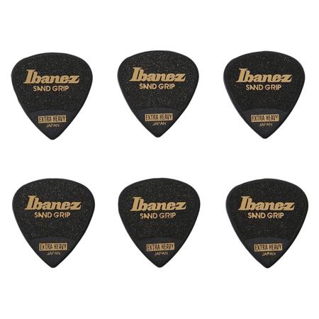 Ibanez 1.2mm Thickness Pick Sand Grip Extra Heavy 6 Pack Black PPA16XSGBK