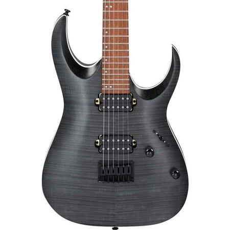 Ibanez RGA Standard RGA42FM 6-String Electric Guitar, 24 Frets, Maple Neck, Jatoba Fretboard, Passive Pickup, Transparent Gray Flat