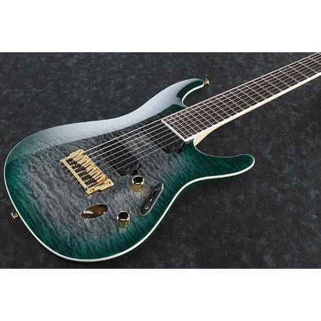 Ibanez S Prestige S5527QFX 7-String Electric Guitar, Dark Green
