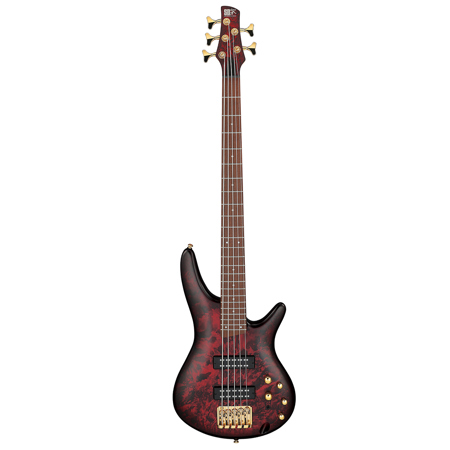 Ibanez SR Standard Series SR305EDX 5-String Electric Bass Guitar, Wine Red Frozen Matte
