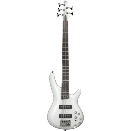 Ibanez SR Standard SR305E 5-String Electric Bass Guitar, Pearl White