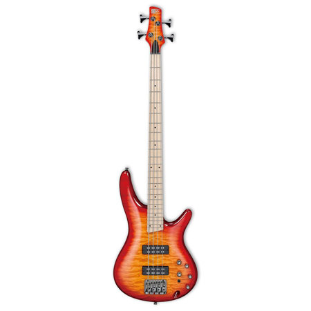 Ibanez SR Standard SR400EMQM 4-String Electric Bass Guitar, Sunrise Red Burst