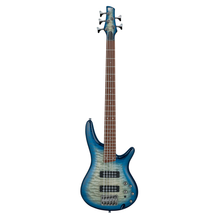 Ibanez SR Standard Series SR405EQM 5-String Electric Bass Guitar, Stained Cosmic Blue Starburst