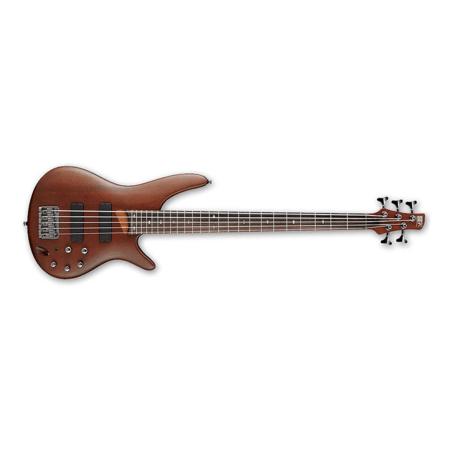 Ibanez SR Standard Series SR505 5-String Electric Bass Guitar, 24 Frets, Bolt-On SR5 5-Piece Jatoba/Bubinga Neck, Rosewood Fretboard, Passive Pickup, Brown Mahogany (Open Box, Never Used)