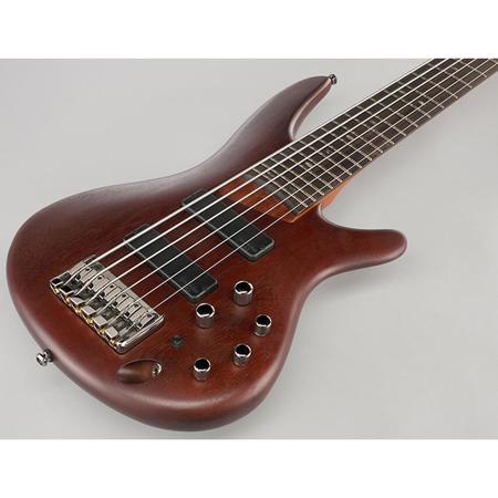 Ibanez SR Standard Series SR506 6-String Electric Bass Guitar, Brown Mahogany