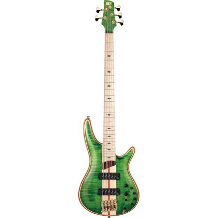 Ibanez SR Premium SR5FMDX 5-String Electric Bass Guitar, Emerald Green Low Gloss