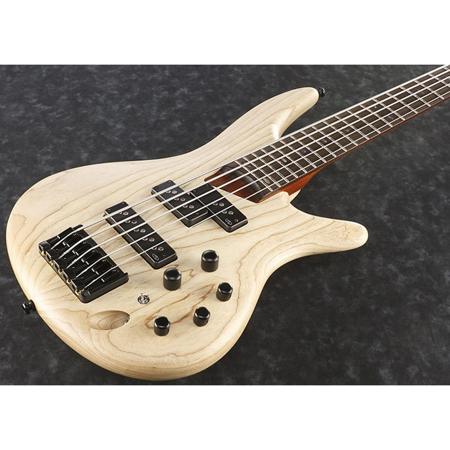 Ibanez SR Standard Series SR655 5-String Electric Bass Guitar, Natural Flat