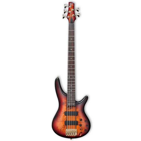 Ibanez SR Series SR805 5 String Electric Bass Guitar, Aged Whiskey Burst Flat