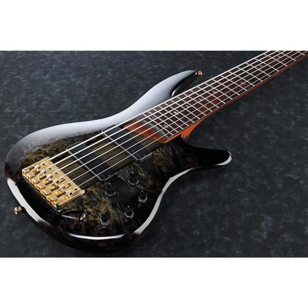 Ibanez SR Series SR806 6 String Electric Bass Guitar, Transparent Gray Burst