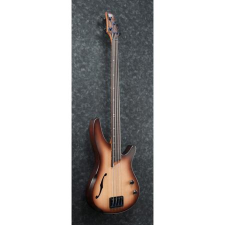 Ibanez SRH500F Fretless Bass Guitar, Natural Browned Burst Flat