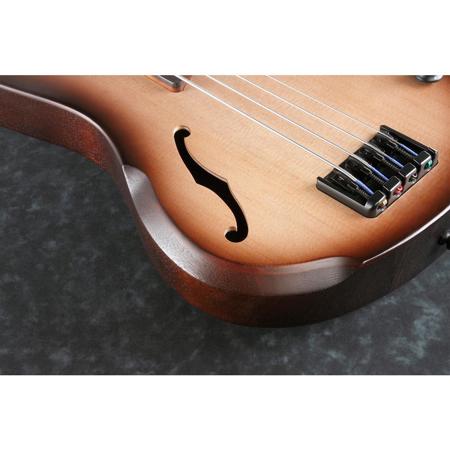 Ibanez SRH500F Fretless Bass Guitar, Natural Browned Burst Flat