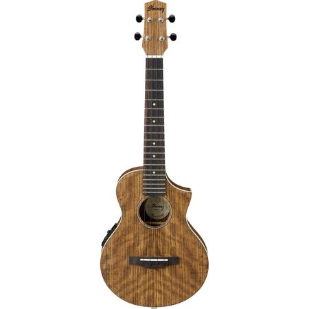 Ibanez UEWT14E Tenor Ukulele Acoustic Guitar with Ovangkol Top, 19 Frets, Mahogany Neck, Rosewood Fretboard, Open Pore Natural