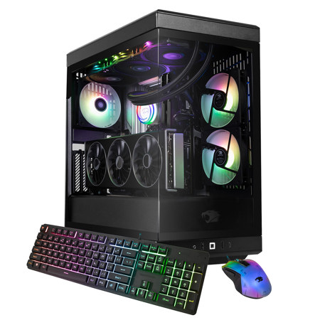 iBUYPOWER Slate Y40BA7N5703 Liquid Cooled Gaming Desktop Computer, AMD Ryzen 7 9800X3D 4.7GHz, 32GB RAM, 1TB SSD, NVIDIA GeForce RTX 5070 12GB, Windows 11 Home, Black