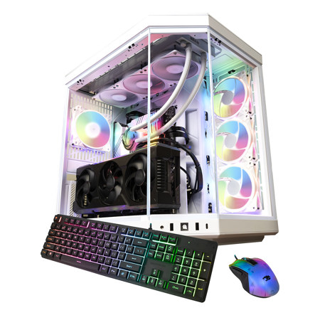 iBUYPOWER Y70WA9N57T01 Liquid Cooled Gaming Desktop Computer, AMD Ryzen 9 9900X 4.4GHz, 32GB RAM, 1TB SSD, NVIDIA GeForce RTX 5070 Ti 16GB, Windows 11 Home, Snow White