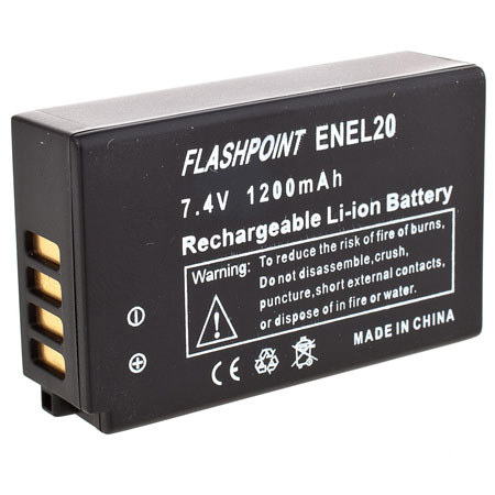 Flashpoint Lith-ion Battery Replacement for Nikon EN-EL20, 7.4V