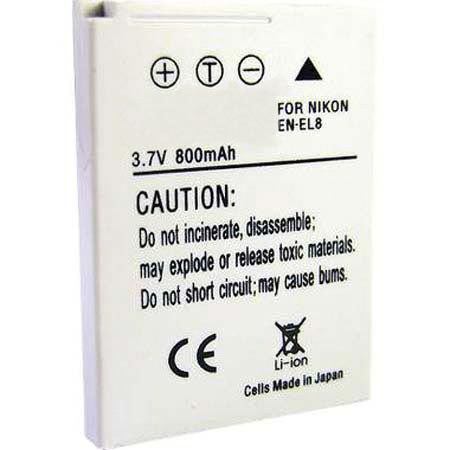 Adorama EN-EL8 3.7V 800mAh Lithium-Ion Battery for Nikon CoolPix Series Cameras