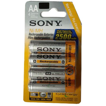 Sony 4 AA Nickel Metal Hydride Rechargeable Batteries