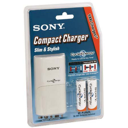 Sony Compact Charger w/ 2-Cycle Energy AA 2000mAh Batt