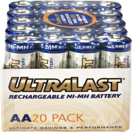 UltraLast AA Nickel-Metal Hydride 2000 mAh Batts, 20Pk
